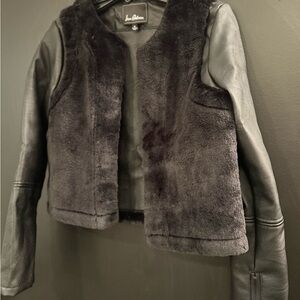Sam Edelman Black Faux Fur and Leather Women's Jacket